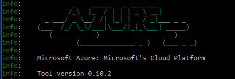 azure-cli start screen